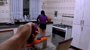 Rotina de Domingo At&eacute_ Ela Subir na Pia e Me Provocar Sem Vergonha