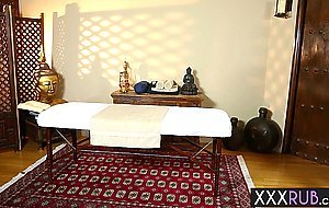 Stressed blonde Helly Hellfire swallowed cock after amazing body massage