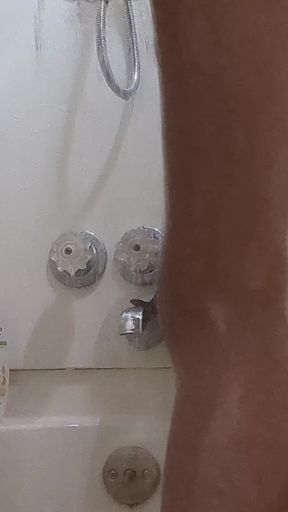 Wet Tan Pantyhose in the Shower