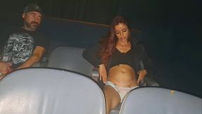 Real Wife enjoys some public Cinema pleasure