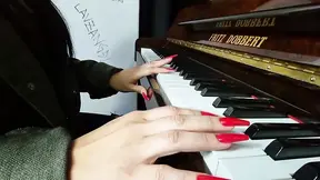Dominant hands and a foot fetish during a piano lesson