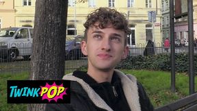 TWINK POP - Sweet Guy With Curly Hair Agrees To Suck & Fuck Another Sexy Guy For Some Cash