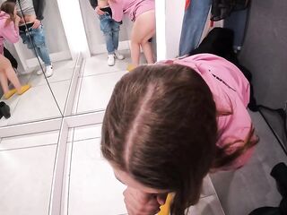 Public Sex In The Mall - Fellatio In The Locker Room - Risky Sex In The Fitting Room