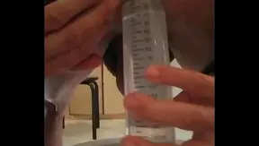 Big Syringe Enema Prepares Ass For Intense Anal Action