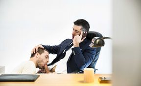 Jay Roberts talks on the phone while enjoying Tayte Hanson