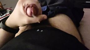 Attempting to Remain Quiet. Unexpected Cumshot. Ruined t-shirt. Funny Reaction. ASMR (Whispering)