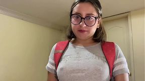 Latina classmate cums inside me during sexy dance