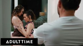 Brunette Liz Jordan scissors her boss Sinn Sage for her hubby