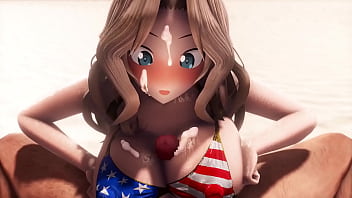 A Woman who looks Good in a Stars Stripes Bikini ▪ 3D ▪