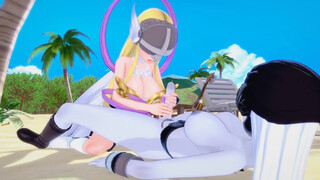 Digimon Hentai 3D - Angewomon x LadyDevimon (Futa)