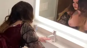 Fucking at a Halloween party  Squirted all over the bathroom before getting a facial