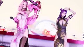 K/DA ladies show off their assets to the crown - MMD Softcore