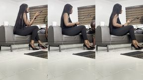 domina havi is giving a strict punishment to her slave – late appointment femdom session with foot worship