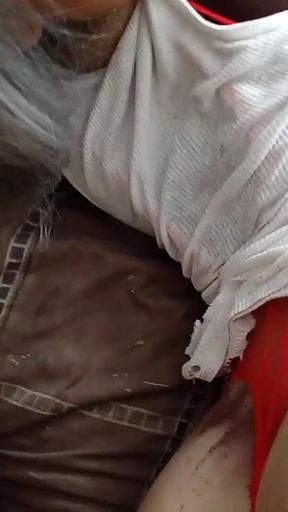 My Nasty Next-Door Neighbor! (My Gray-Haired, Old-Lady Ex-Stripper Who Lives Next Door) Face-Fucking!   Clip 3