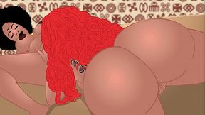 Big Black pussy lickers tattooed lesbians eating each other'_s asses in a hot 2d cartoon