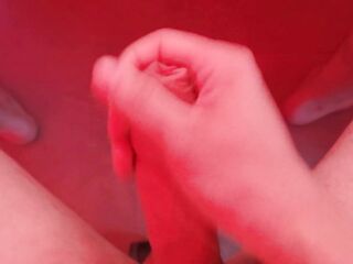 Hunk masturbating large rod POV