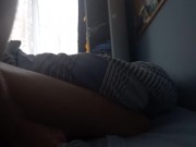 Cumming a big load on a dildo - imagining I'm cumming on a guy's balls