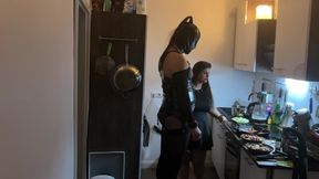 Kinky Kitchen Encounter: Fetish Babe Dominates Her Friend