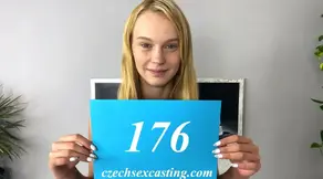 Novice blonde darling shows off in casting