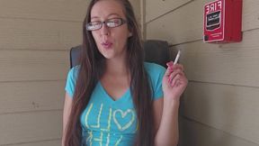 Sexy Goddess D Smoking Marlboro Light in Super Tight T-Shirt
