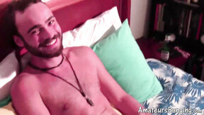 Meat measuring masturbation action with amateur jocks