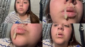 Green snot dripping + blow nose