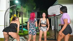 hispanic friend gives titjob at party GG mansion