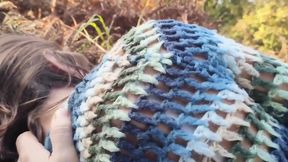 Skinny babe gets outdoor anal and gagging cumshot