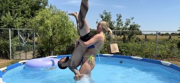 Power Lift & Pool Domination | Aura Carries Her Submissive