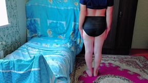 Playful Trans Girl Teasing with Soft Silky Outfit