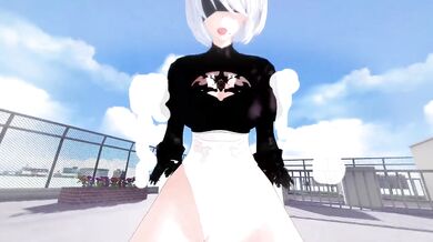 Nier’s bliss when the big tit Futa fucks her from POV