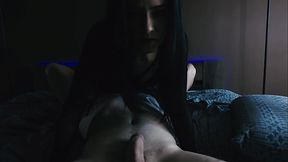 Goth girl rough PEGGING big guy with awesome ass