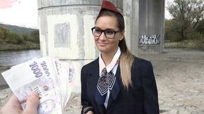 Stewardess Gets Cash for Sex