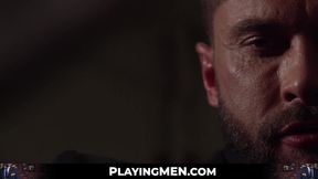PlayingMen.com - Elegant stud spreads coworker's butt and pounds it hard with intense