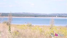 Copper-haired Sofia Santana gives head and rides cock at San Juan reservoir
