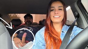Slutty app driver caught passenger masturbating from behind and fucked him without a condom!