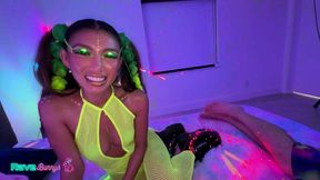 sasha tatcha gags on brian omally s cock while clara trinity rides!