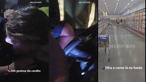 enquanto o corno fazia compras, o macho arrombou meu cu e gozou dentro na rua do lado