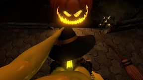 Esmeralda Is Sexy Mature Witch Pumpkin King On Halloween