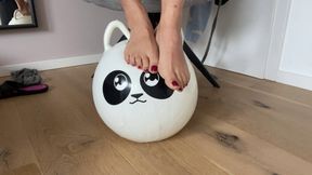Feet play with Hopper Ball