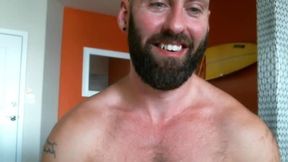 Hairy Stud Masturbates His Giant Cock