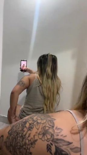 Curvy blonde adult pro gets it on in the bathroom stall