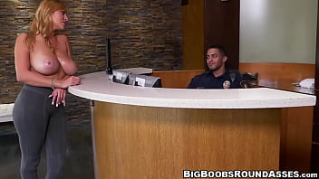 Lovely MILF with some big ol&#039_ titties fucks a cop in office