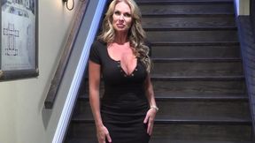 James Deen's gorgeous blonde with big boobs gives a blowjob