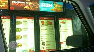 Drive thru deepthroat cum eating