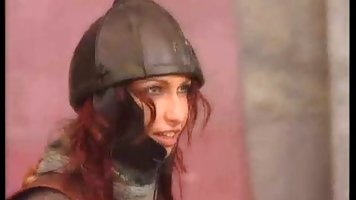 Beautiful Rita Faltoyano is giving a brilliant blowjob to a gladiator before the start of the fight