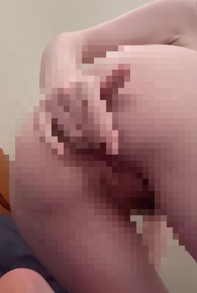 Censored ftm masturbates in pixelated video