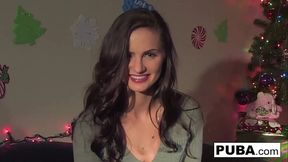 Lily tells us her horny Christmas wishes before satisfying herself in both holes