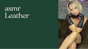 leather asmr gloves and miniskirts