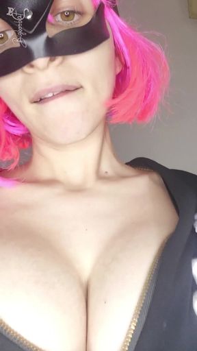 Observe My Passionate Self-pleasure with a Kitty Mask and Big Tits